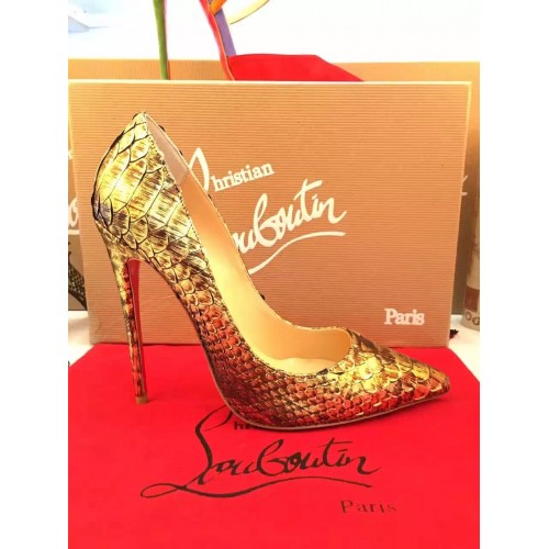 Christian Louboutin so kate python gold